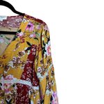Umgee Tunic Top Womens Blouse Medium Mix Floral Print Boho Gauze Balloon Sleeves Photo 2