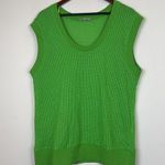 ZARA Vibrant Green Knit sweater vest Sz L Photo 3