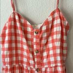Gianni Bini salmon pink and White Checkered sun Dress M Photo 2