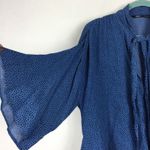 ZARA  Blue Polka Dot Tie Neck Flowy Oversized Blouse Small Chic Fairy 90s Photo 9