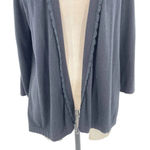 Kate Spade Black Scallop Trim Cotton Cashmere Cardigan Sweater Size Large Photo 2