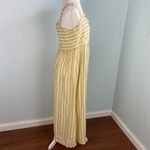 Rachel Zoe Midi Dress 100% Linen Stripe Button Front Size 10 Photo 4