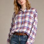 Johnny Was NWOT  Plaid Rayon Soft Long Sleeves Oversized Shirt Blouse Size S Photo 0