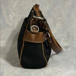 CHAPS Black and Brown Shoulder Bag with Silver Toned Buckle Photo 2