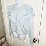 Lost + Wander Stay Humble Sweater Exaggerated Ruffle Baby Blue M / L NWT Photo 7