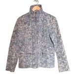 Chico's Chico’s Leather Moto Jacket Reptile Snake Print Blue Gray Full Zip Size Medium 2 Photo 1