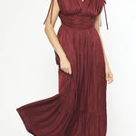 Entro Sleeveless Satin Maxi Dress Wine Red Garnet Photo 0