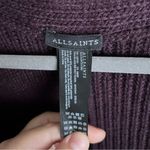 ALLSAINTS  Traveling Rib Knit Ruana Wool Blend Sweater Cardigan ONE SIZE PLUM Photo 6