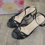 Delicious High Heels Ankle Strap Rhinestone Open Toe Buckled ADDUP Shoes 9 Black Photo 0