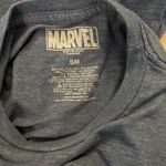 Marvel  Captain America splash-paint logo heather blue shortsleeve women’s tee. S Photo 4