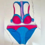 Tinibikini  Colorblock Blue/Pink Bikini Sz Small Photo 1
