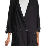 Free People Charley Linen Blazer In Midnight Photo 0