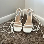 Steve Madden NWOT White Lafayette Ankle Wrap Platform Sandals Size 10 Photo 3