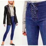 Free People lace up stretch denim skinny fitted jeans 31 Photo 1