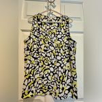Nine West  sleeveless top - black white/gray yellow - size large - v neck Photo 1