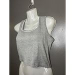 Bravo Tank Top Womens Medium Gray Ribbed Cropped 100% Cotton Shirt Casual Photo 2