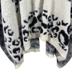 Roffe Leopard Print Ivory Black Soft Fuzzy Knit Shrug Open Front One Size Size undefined Photo 12