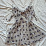 Victoria's Secret NEW WITH TAGS  White Purple Polka Dot 100% silk Mini slip Dress Photo 1