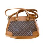 Jose Hess Brown Monogram Satchel Bag – Faux Leather Shoulder Tote 14” Photo 2