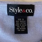 Style & Co Blue Floral Cardigan Sweater Small Button Front Spring Layer Photo 2