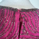 Laurence Kazar Vintage Y2K  Silk Beaded Blouse Top Size M Fuchsia Evening Fairy Photo 9
