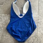 Gottex  Deep Plunge Halter Liv One-Piece Swimsuit in Denim Blue Size 46 NWT $158 Photo 4