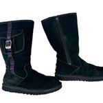 UGG  F3010G Black Suede Cargo Pocket Sheepskin Retro Tall Boots Womens Size 5 Photo 8