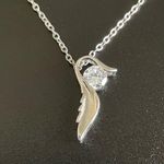 White crystal angel wing necklace Photo 6