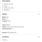 Elan NWT  Black Silver Embellished Crop Tube Top Photo 3