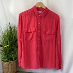 Tommy Bahama  100% Silk Long Sleeve Button Up Blouse Top M Photo 1
