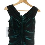 Rickie Freeman Teri Jon Emerald Green Velvet Off the Shoulder Long Column Gown 6 Photo 8