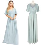 Show Me Your Mumu  Emily Maxi Dress Empire Waist Silver Sage Women's Small Photo 0