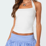 NWT Edikted Marisol Straight Neck Halter Top White Photo 0