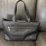 MCM  Visetos  Germany triple entry tote, rear & center zrpper &  pocket Gold Photo 3