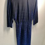 ZARA  Shimmering Blue Midi Dress Size M Photo 2