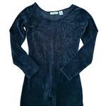 Ann Taylor Vintage 1990’s  black velvet full Catsuit Bodysuit Zenrai  Size small Photo 7