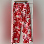 WAYF  Brielle Floral‎ Pants Red and Pink Straight Leg Pants Size Medium NWT Photo 3