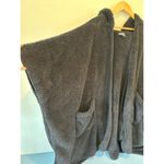 Steve Madden black hooded open front sherpa poncho One size Photo 2