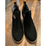 Toms  Kallie Womens 8 Black Suede Booties Stack Wedge Heel Casual Ankle Boots New Photo 2