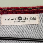 Natural Life Women’s Knit Trim Sweatshirt Grey Red Embroidery Size Small Medium Photo 8