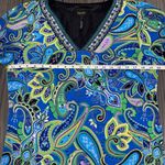 Laundry by Shelli Segal Paisley Print Shift Dress in Bright Blue Beret - Size L Photo 5