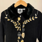 Storybook Knits Acorn Fruits Theme Cardigan Sweater Cotton Ramie Button L Black Size L Photo 3