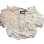 Reformation Rosedale Ruffle Top in Ivory Photo 6