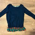 Matilda Jane  Twist and Shout Sweater Women’s Size S Blue Knit Floral Photo 0