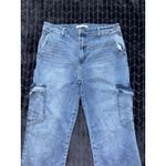 KanCan USA KanCan Jeans Womens Blue Flared Aspen Cargo Holly High Rise Stretch Denim Sz 32 Photo 1