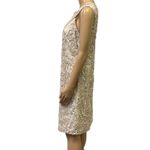 Jessica Howard Champagne Ribbon Floral Overlay Sleeveless Cocktail Dress Size 10 Photo 6