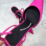 Alexander Wang  Delphine Rhinestone Logo Strap Pointed Toe Pump Heels Hot Pink 38 Photo 7