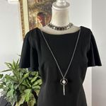 Stella & Julie Women Dress Black Size 6 Cap Sleeve Zipper Closure Embellished Photo 2