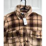 PacSun NEW  Womens Plaid Fuzzy Fury Cosy Jacket Shacket Size XS/S Brown Photo 1