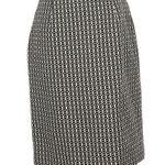 Banana Republic  Black & White Tweed Wool Pencil Skirt Equestrian Bit Size 4 S Photo 1